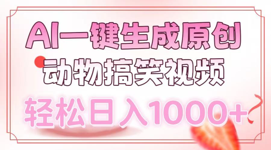 AI一键生成原创动物搞笑视频，轻松日入1000+-羽哥创业课堂