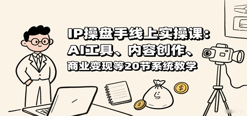IP操盘手线上实操课：AI工具、内容创作、商业变现等20节系统教学-羽哥创业课堂