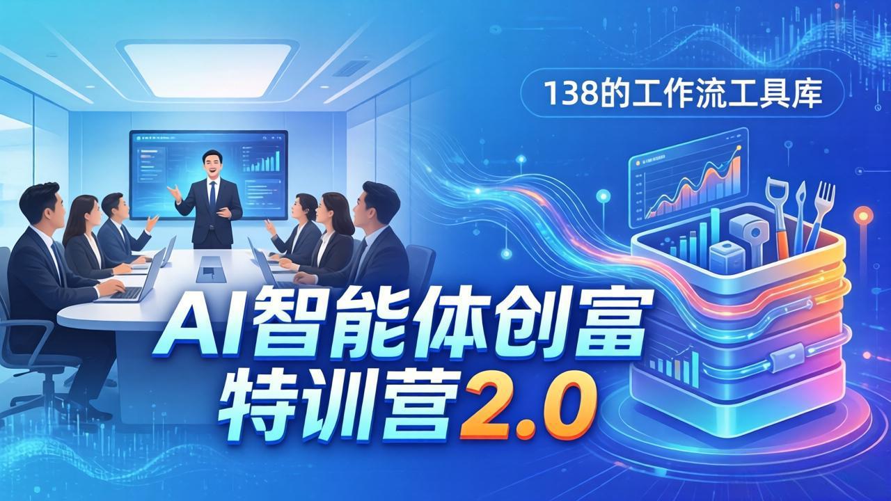 AI智能体创富训练营2.0：3天闭门直播+视频课+工具库，从0到1搭建智能体附138个工作流-羽哥创业课堂