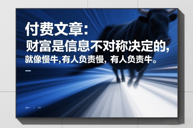 付费文章：财富是信息不对称决定的，就像慢牛，有人负责慢，有人负责牛-羽哥创业课堂