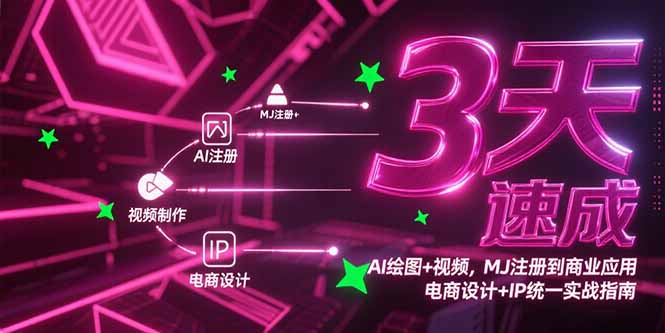 3天速成AI绘图+视频，MJ注册到商业应用，电商设计+IP统一实战指南-羽哥创业课堂