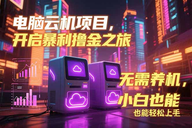 电脑云机项目 暴力撸金玩法，不需要养机 配置没有要求 单机100个窗口一…-羽哥创业课堂