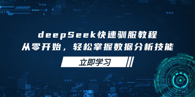 deepSeek快速驯服教程，从零开始，轻松掌握数据分析技能-羽哥创业课堂
