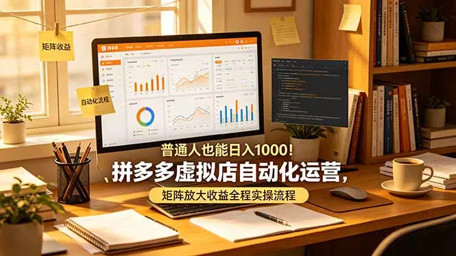 普通人也能日入 1000！拼多多虚拟店自动化运营，矩阵放大收益全程实操流程-羽哥创业课堂