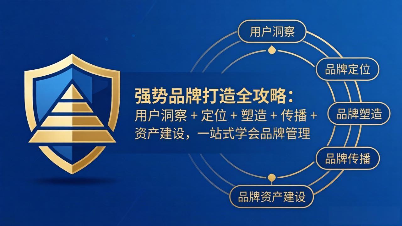 强势品牌打造全攻略:用户洞察 + 定位 + 塑造 + 传播 + 资产建设,一站式学会品牌管理-羽哥创业课堂