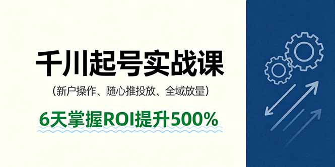抖音千川起号实战课,新户操作,随心推投放,全域放量,6天掌握ROI提升500%-羽哥创业课堂