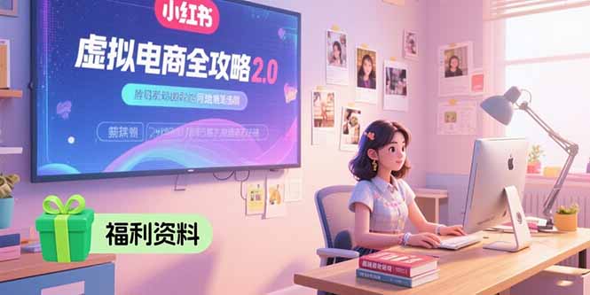 虚拟电商全攻略2.0,开店选品实操流程,账号定位、货源发布、笔记发布技巧-羽哥创业课堂