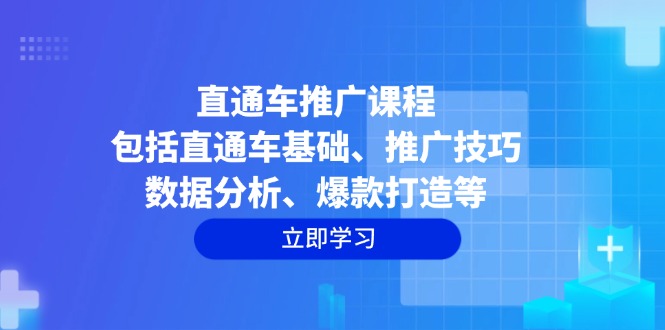 直通车推广课程：包括直通车基础、推广技巧、数据分析、爆款打造等-羽哥创业课堂