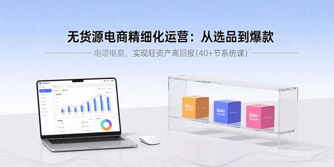 无货源电商精细化运营：从选品到爆款，实现轻资产高回报(40+节系统课-羽哥创业课堂