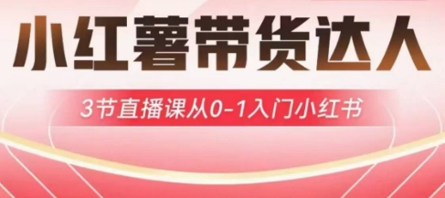 小红薯达人带货启航计划，3节直播课从0-1入门小红书-羽哥创业课堂