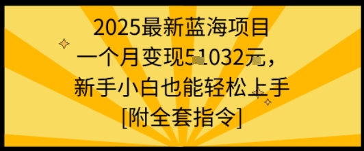2025最新蓝海项目一个月变现1w+新手小白也能轻松上手【附全套指令】-羽哥创业课堂