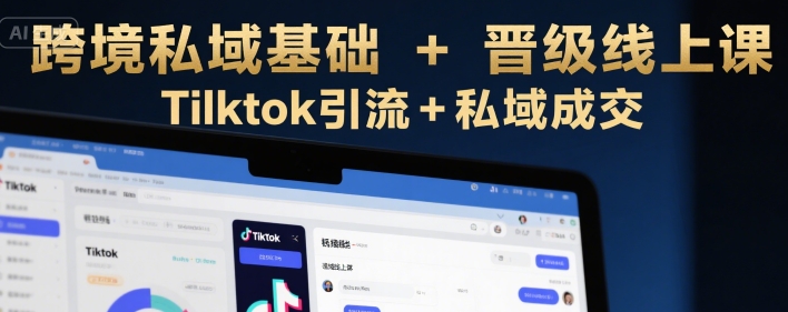 跨境私域基础+晋级线上课，Tilktok引流+私域成交-羽哥创业课堂