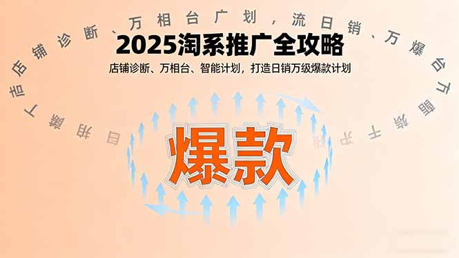 2025淘系推广全攻略，店铺诊断、万相台、智能计划，打造日销万级爆款计划-羽哥创业课堂