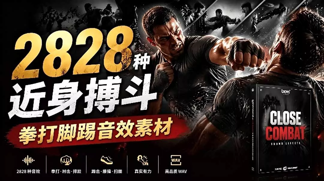 宝藏级别音效！2828种近身搏斗拳打脚踢音效素材，全部中文分类，免解压使用 Close Combat
