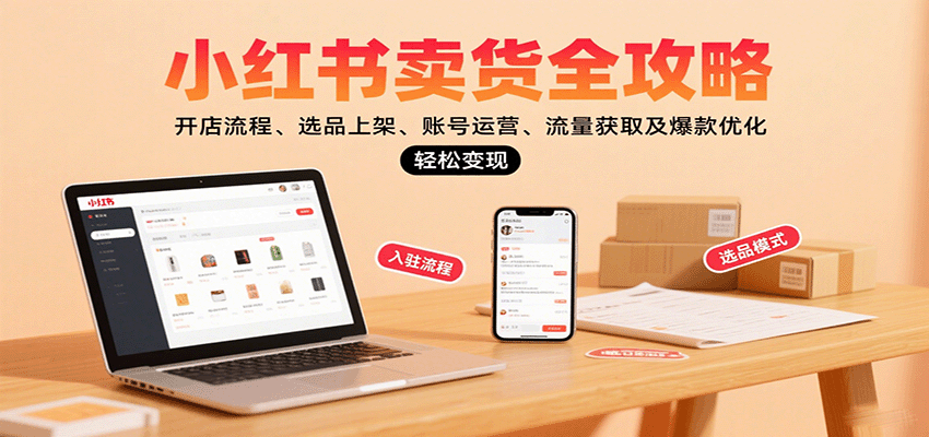 小红书卖货全攻略：开店流程、选品上架、账号运营、流量获取及爆款优化，轻松变现-羽哥创业课堂