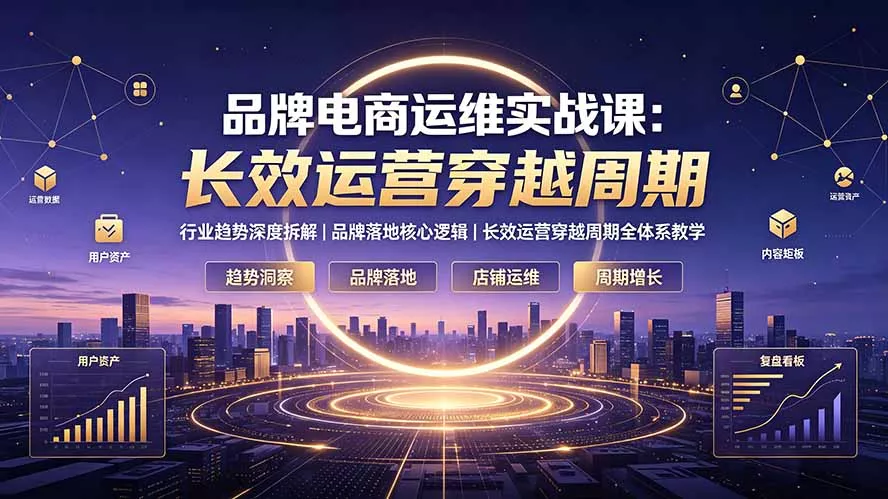 品牌电商运维实战课：行业趋势深度拆解｜品牌落地核心逻辑｜长效运营穿越周期全体系教学-羽哥创业课堂
