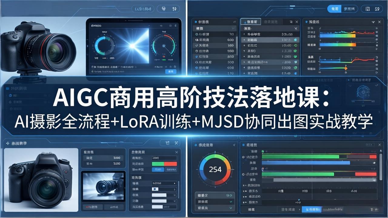 AIGC商用高阶技法落地课：AI摄影全流程+LoRA训练+MJSD协同出图实战教学-羽哥创业课堂