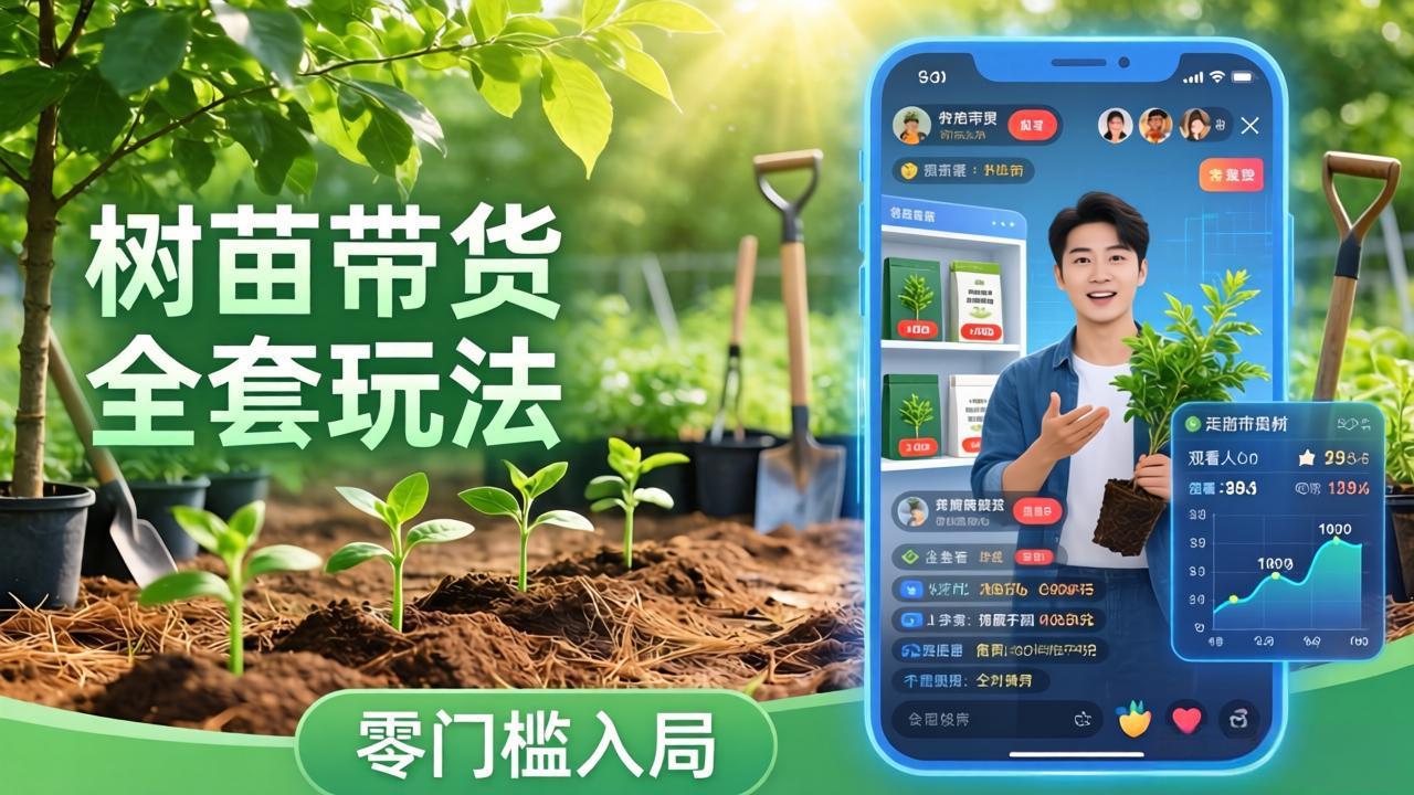 视频号AI树苗带货全套玩法：零门槛入局，掌握豆包、千问等AI工具制作树苗视频的全套流程-羽哥创业课堂