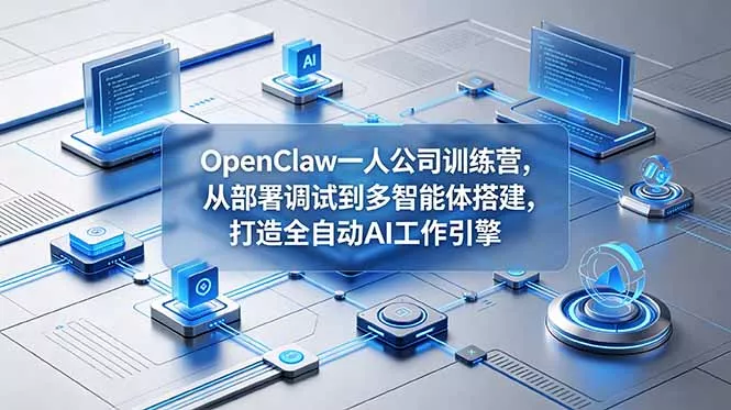 OpenClaw 一人公司训练营，从部署调试到多智能体搭建，打造全自动 AI 工作引擎-羽哥创业课堂