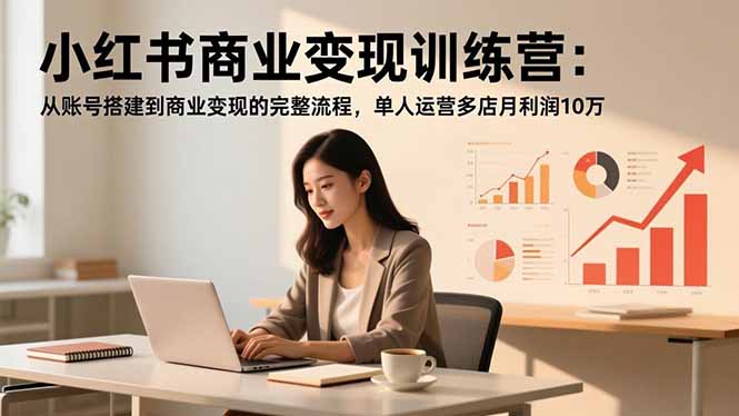 小红书商业变现训练营:从账号搭建到商业变现的完整流程,单人运营多店月利润10万-羽哥创业课堂