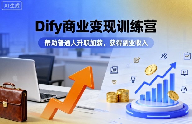 Dify商业变现训练营，帮助普通人升职加薪，获得副业收入-羽哥创业课堂