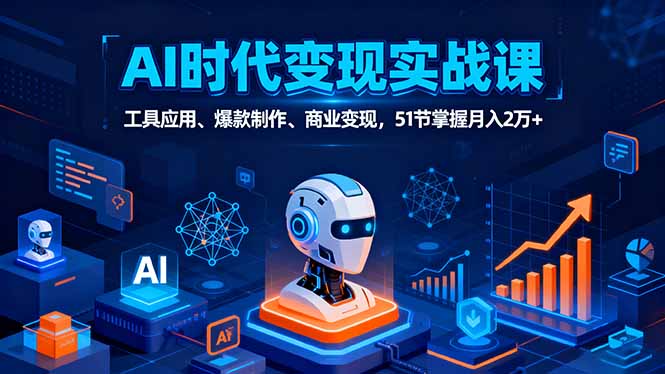 AI时代全场景实战课,工具应用、爆款制作、商业变现,51节掌握月入2万+-羽哥创业课堂