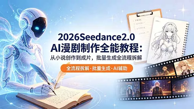 2026Seedance2.0 AI制作全能教程：从小说创作到成片，批量生成全流程拆解-羽哥创业课堂