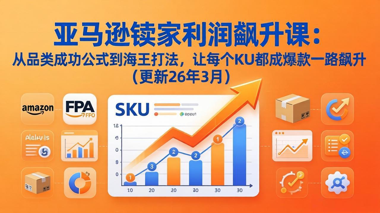亚马逊卖家利润飙升课：从品类成功公式到海王打法，让每个SKU都成爆款一路飙升(更新26年3月-羽哥创业课堂