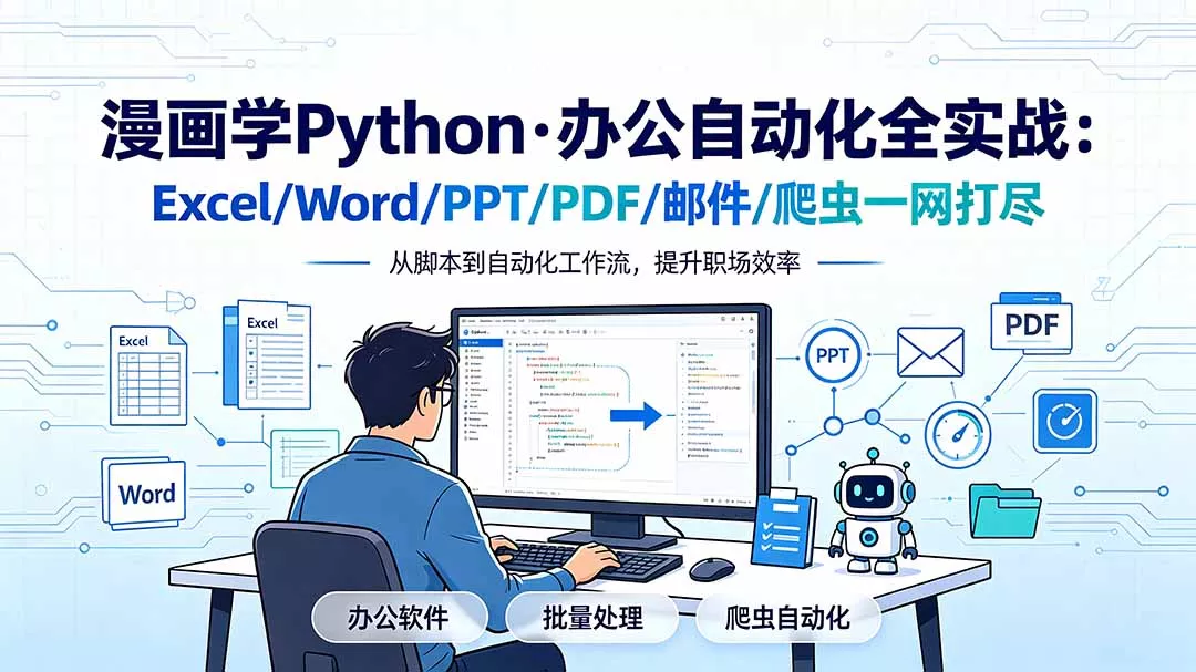 漫画学Python·办公自动化全实战：Excel/Word/PPT/PDF/邮件/爬虫一网打尽-羽哥创业课堂