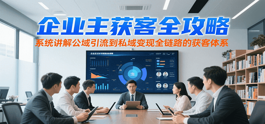 企业主获客全攻略,系统讲解公域引流到私域变现全链路的获客体系-羽哥创业课堂