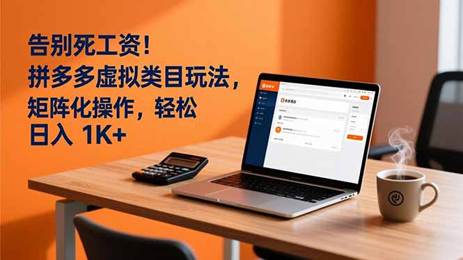 告别死工资!拼多多虚拟类目玩法,矩阵化操作,轻松日入 1K+-羽哥创业课堂