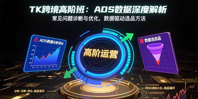TK跨境高阶班：ADS数据深度解析，常见问题诊断与优化，数据驱动选品方法-羽哥创业课堂
