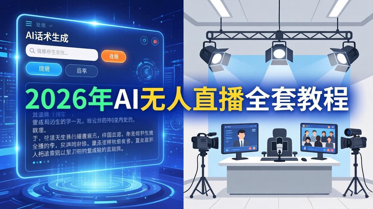 2026年AI无人直播全套教程:OBS安装+软件配置+直播间搭建+话术生成+一键开播实操-羽哥创业课堂