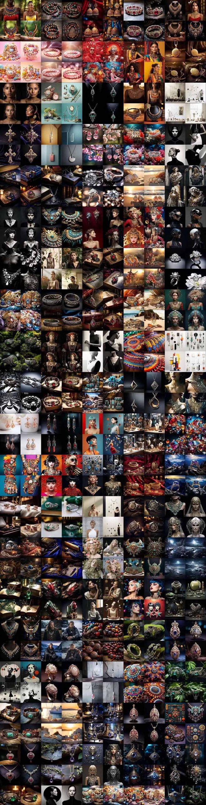 460+专业Midjourney珠宝摄影AI提示词+成效果图,戒指/项链/耳环/手链/宝石/及奢侈配饰等全品类-羽哥创业课堂