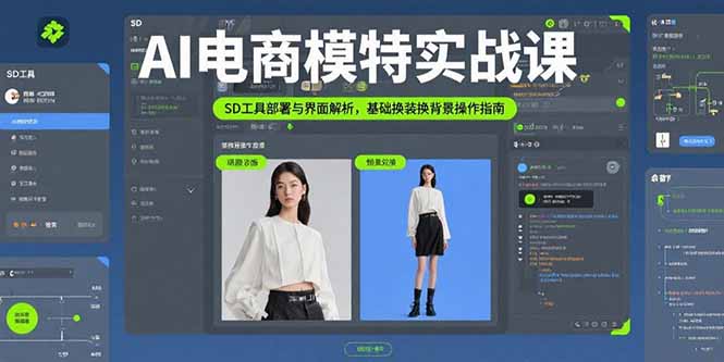 AI电商模特实战课，SD工具部署与界面解析，基础换装换背景操作指南-羽哥创业课堂
