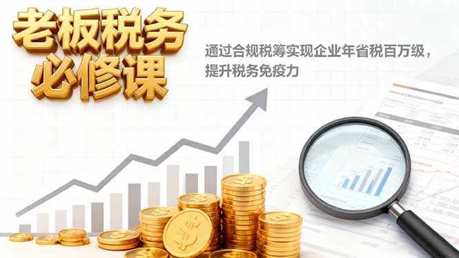 老板税务必修课,通过合规税筹实现企业年省税百万级,提升税务免疫力-羽哥创业课堂