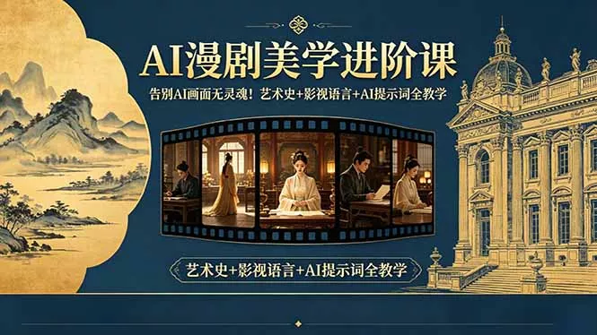 告别AI画面无灵魂！AI漫剧美学进阶课-更新，艺术史+影视语言+AI提示词全教学-羽哥创业课堂