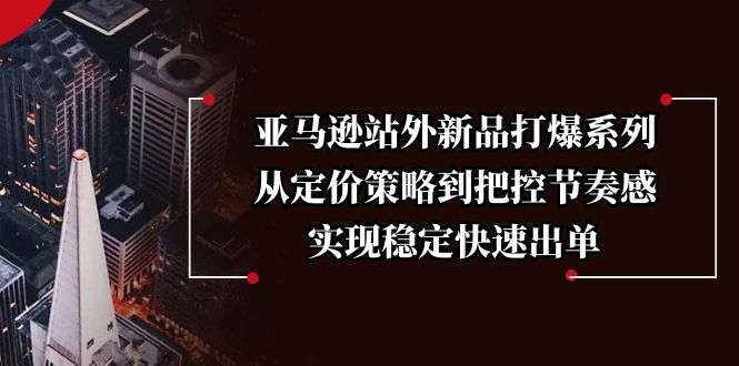 亚马逊站外新品打爆系列，从定价策略到把控节奏感，实现稳定快速出单-羽哥创业课堂