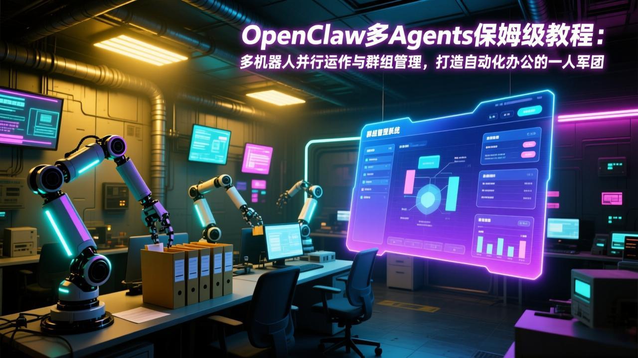 OpenClaw多Agents保姆级教程：多机器人并行运作与群组管理，打造自动化办公的一人军团-羽哥创业课堂