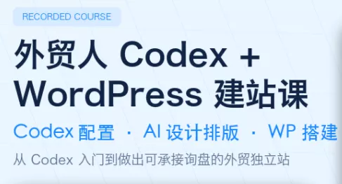 大卫·外贸人Codex + WordPress建站课(更新8月)-羽哥创业课堂
