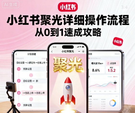 小红书聚光详细操作流程,小红书聚光从0到1速成攻略-羽哥创业课堂