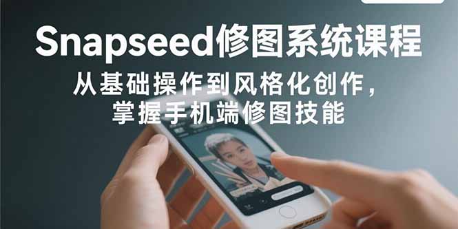 Snapseed修图系统课程：从基础操作到风格化创作，掌握手机端修图技能-羽哥创业课堂