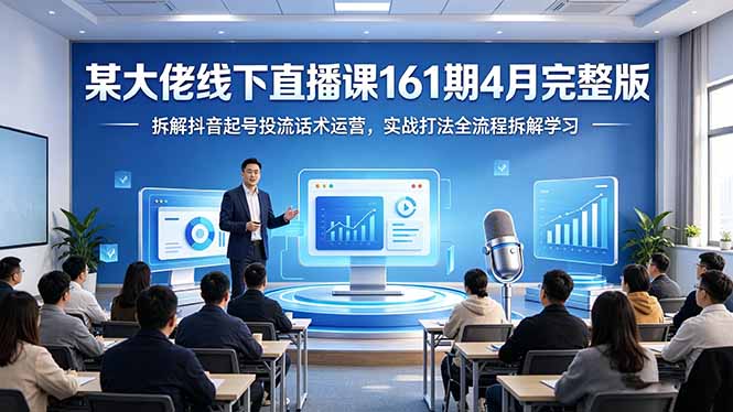 某大佬线下直播课161期4月完整版，拆解抖音起号投流话术运营，实战打法全流程拆解学习-羽哥创业课堂
