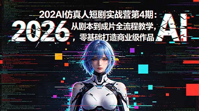 2026AI仿真人短剧实战营第4期:从剧本到成片全流程教学,零基础打造商业级作品-羽哥创业课堂
