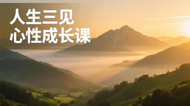 人生三见心性成长课，见天地众生自己，搞透人性安顿身心，活出清晰自我，内在富足无价-羽哥创业课堂