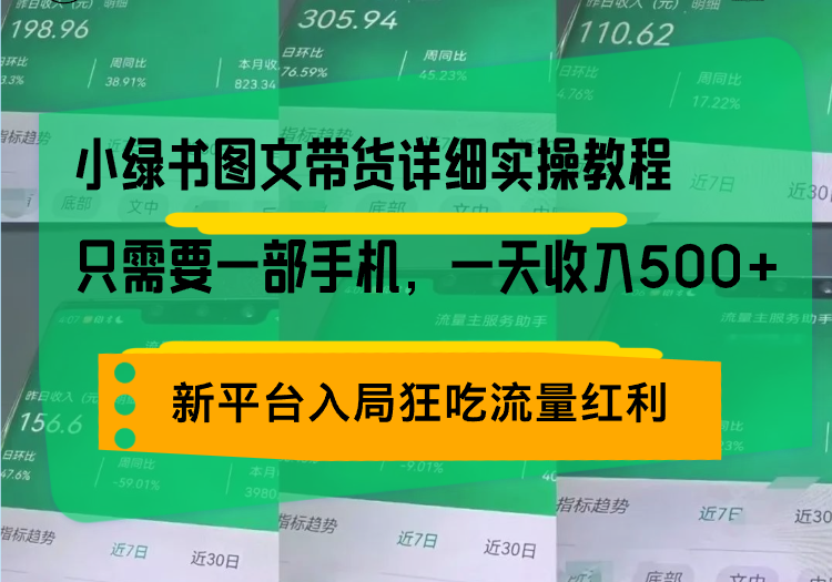 小绿书图文带货详细实操教程，只需要一部手机，一天收入500+，轻松变现-羽哥创业课堂