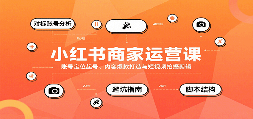 小红书商家运营课，账号定位起号、内容爆款打造与短视频拍摄剪辑-羽哥创业课堂
