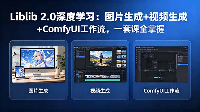 Liblib 2.0深度学习：图片生成+视频生成+ComfyUI工作流，一套课全掌握-羽哥创业课堂