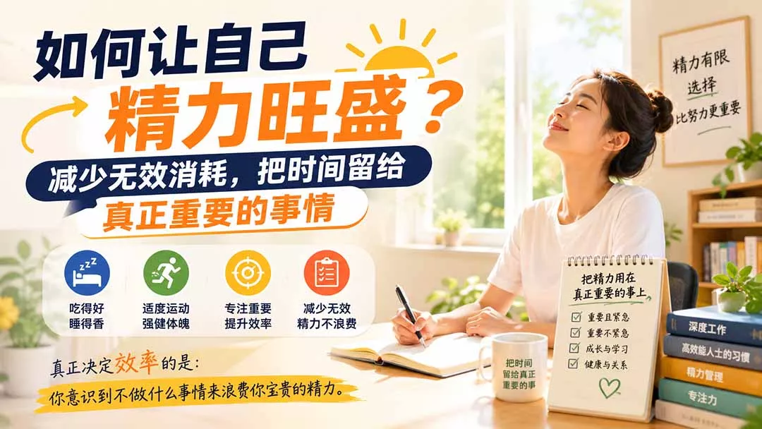 付费文章：如何让自己精力旺盛？减少无效消耗，把时间留给真正重要的事情-羽哥创业课堂