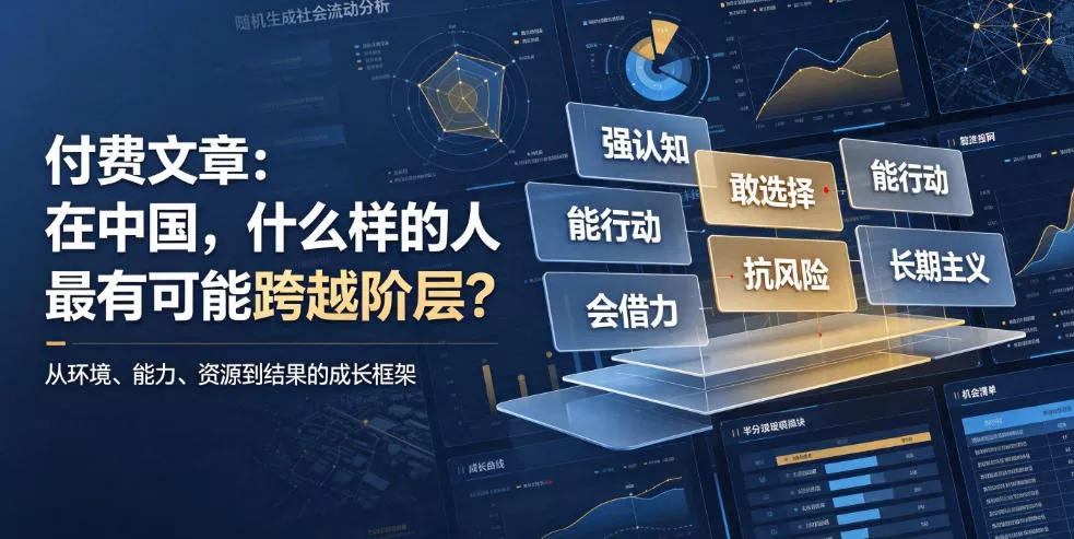 付费文章：在中国，什么样的人最有可能跨越阶层？-羽哥创业课堂
